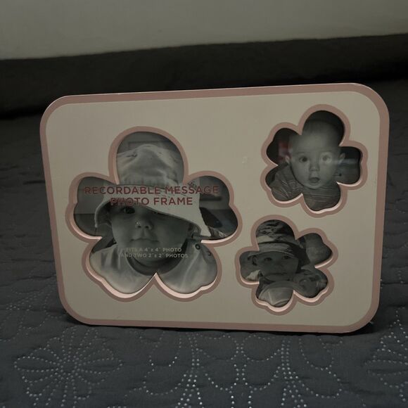 Bath & Body Works 4 x 4 Recordable Message Picture Photo Frame White & Pink Deco - Picture 2 of 9